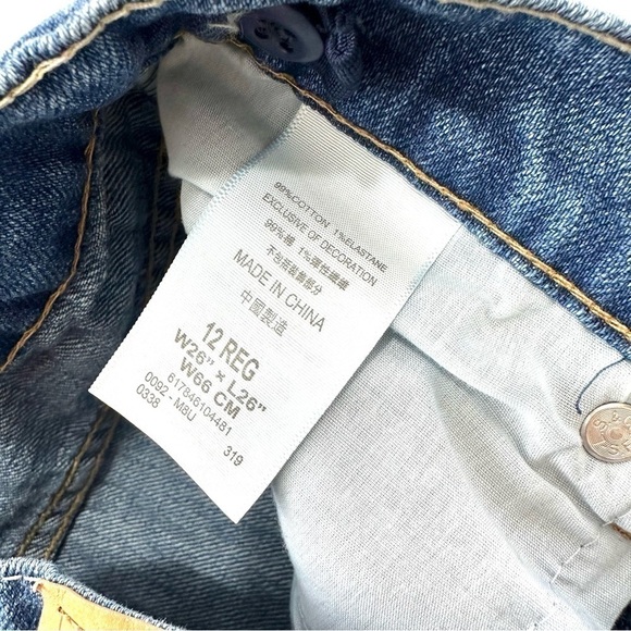 Levi’s Youth Boys Sz 12 Regular 502 REGULAR TAPER Blue Denim Jeans Roll Up Hem - Picture 7 of 13